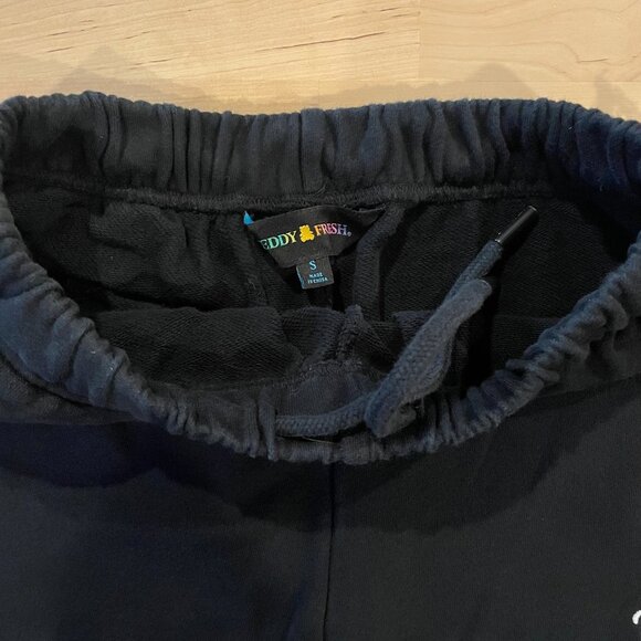 Teddy Fresh Women's Black Sweatpants with White Lace Trim size Small - Picture 3 of 6